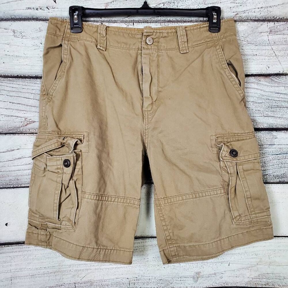 Old Navy Cargo Shorts Men’s Size 34 Khaki 100% Cotton Outdoor Utility Pockets